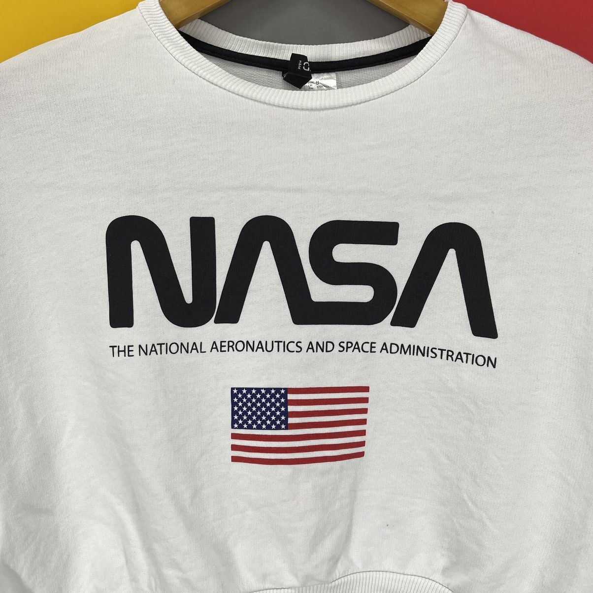 Divided NASA Crop Top Crew Neck T Shirt #1412/AW Size M / US 6-8 / IT 42-44 - 2 Thumbnail