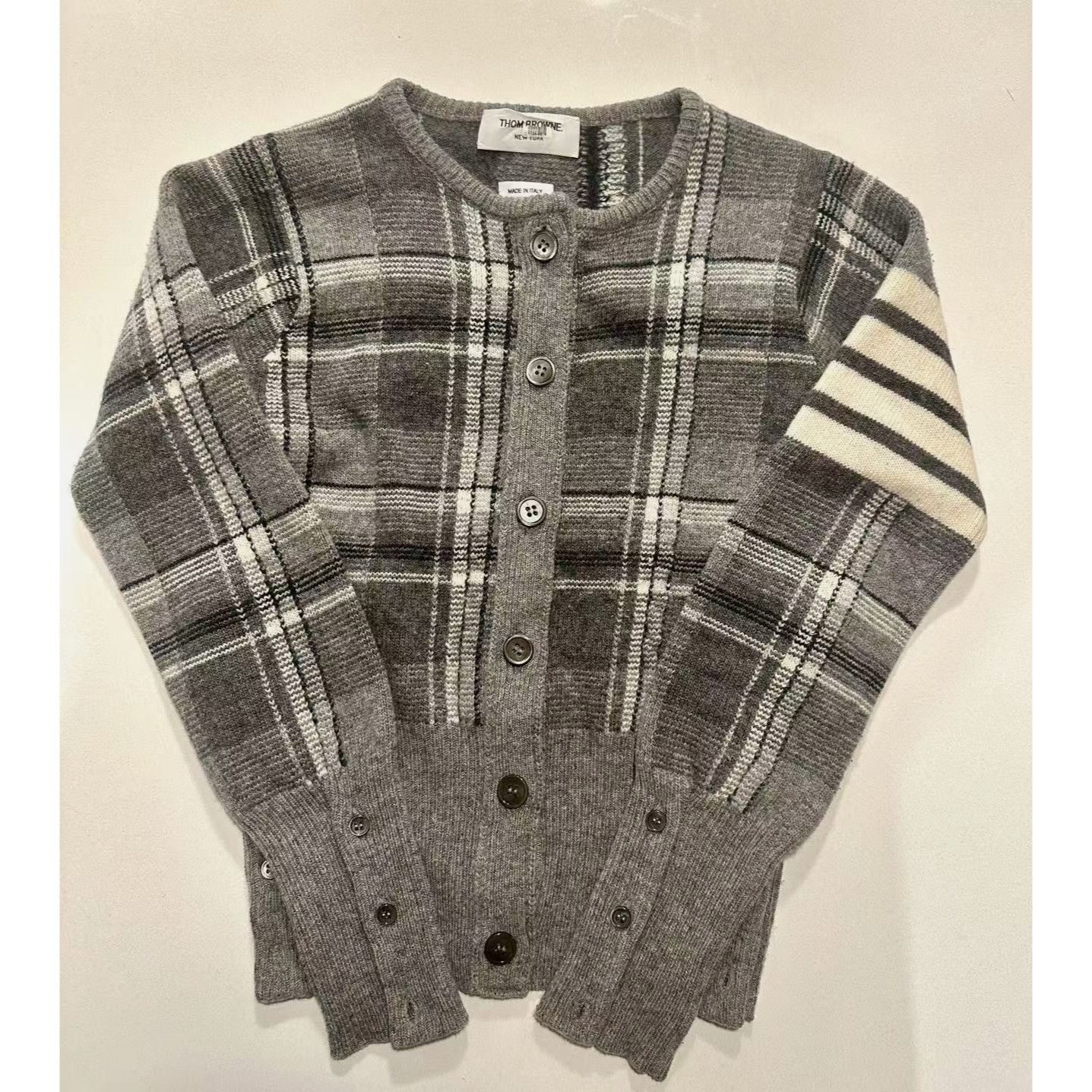 Thom Browne Thom Browne Womens Wool Cardigan With Plaid Pattern Button C Size XS / US 0-2 / IT 36-38 - 1 Thumbnail