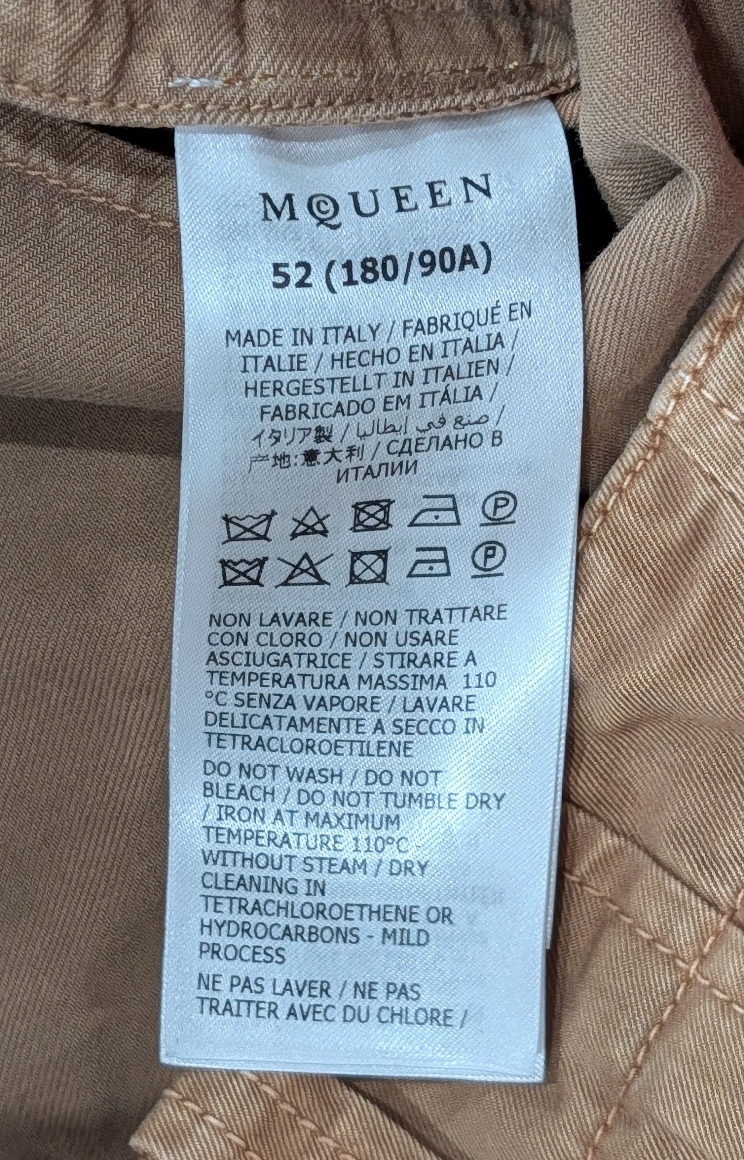 Alexander McQueen Alexander McQueen "Bumster" Chino Pants Sand 52 US 36 Size US 36 / EU 52 - 7 Thumbnail