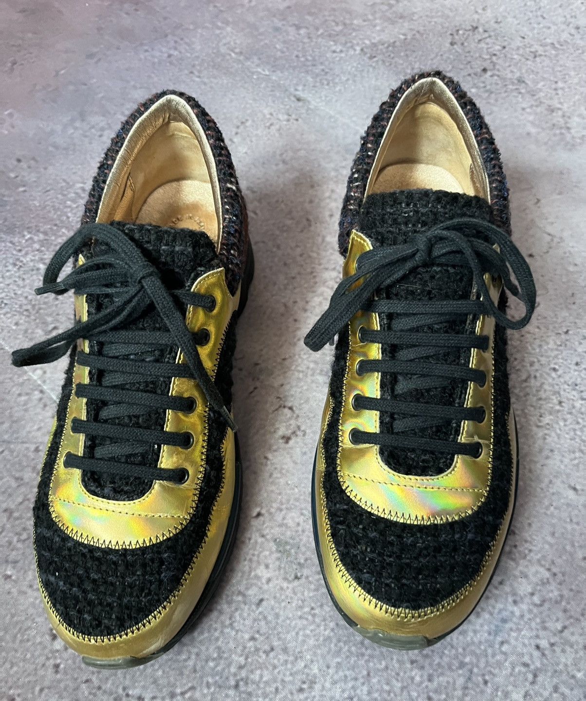 Chanel Chanel Multicolor Tweed,Leather and Suede Sneakers Size US 7.5 / IT 37.5 - 3 Thumbnail
