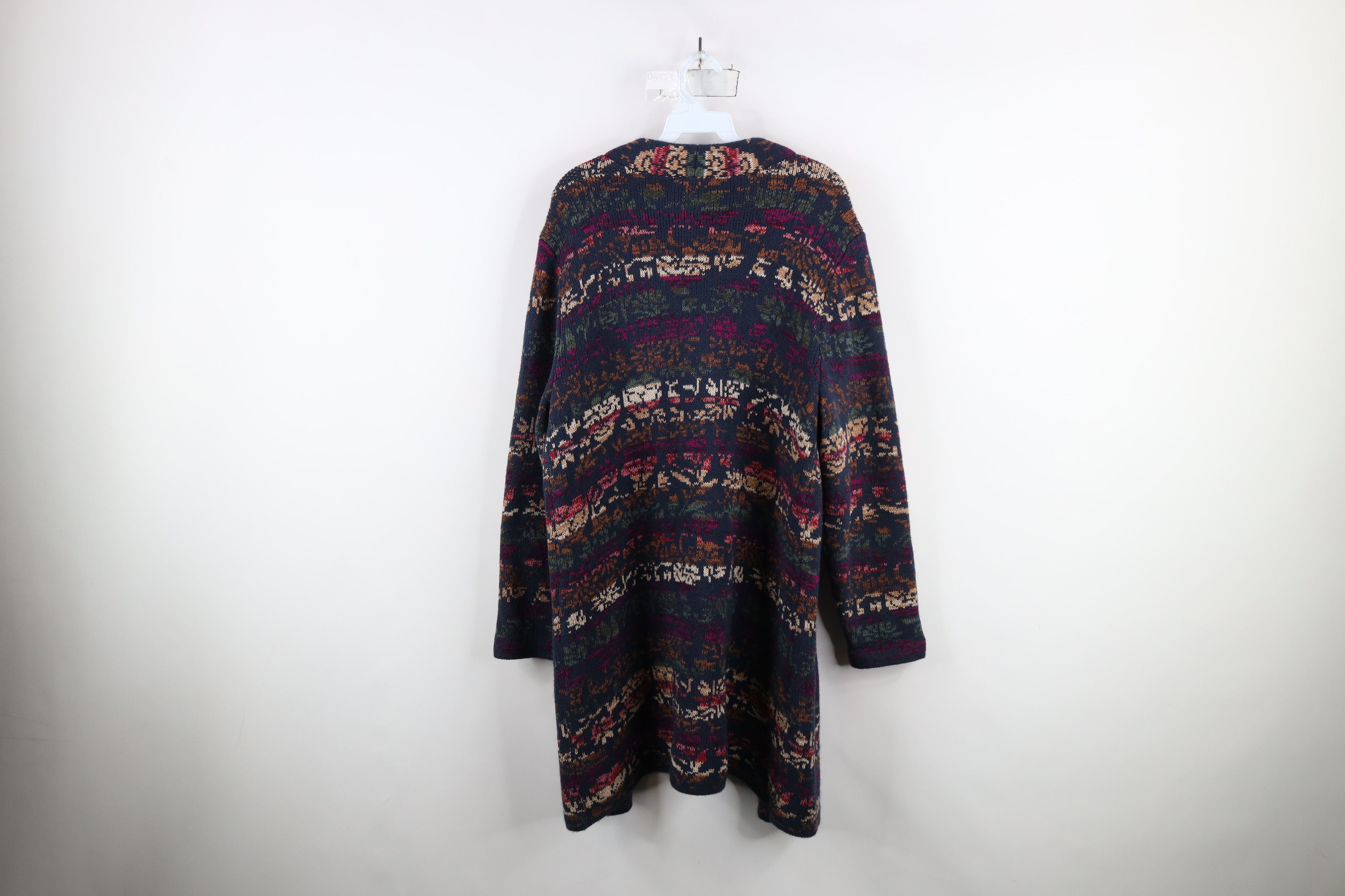 Vintage Vintage 90s Streetwear Flower Knit Open Cardigan Sweater Size XL / US 12-14 / IT 48-50 - 11 Thumbnail