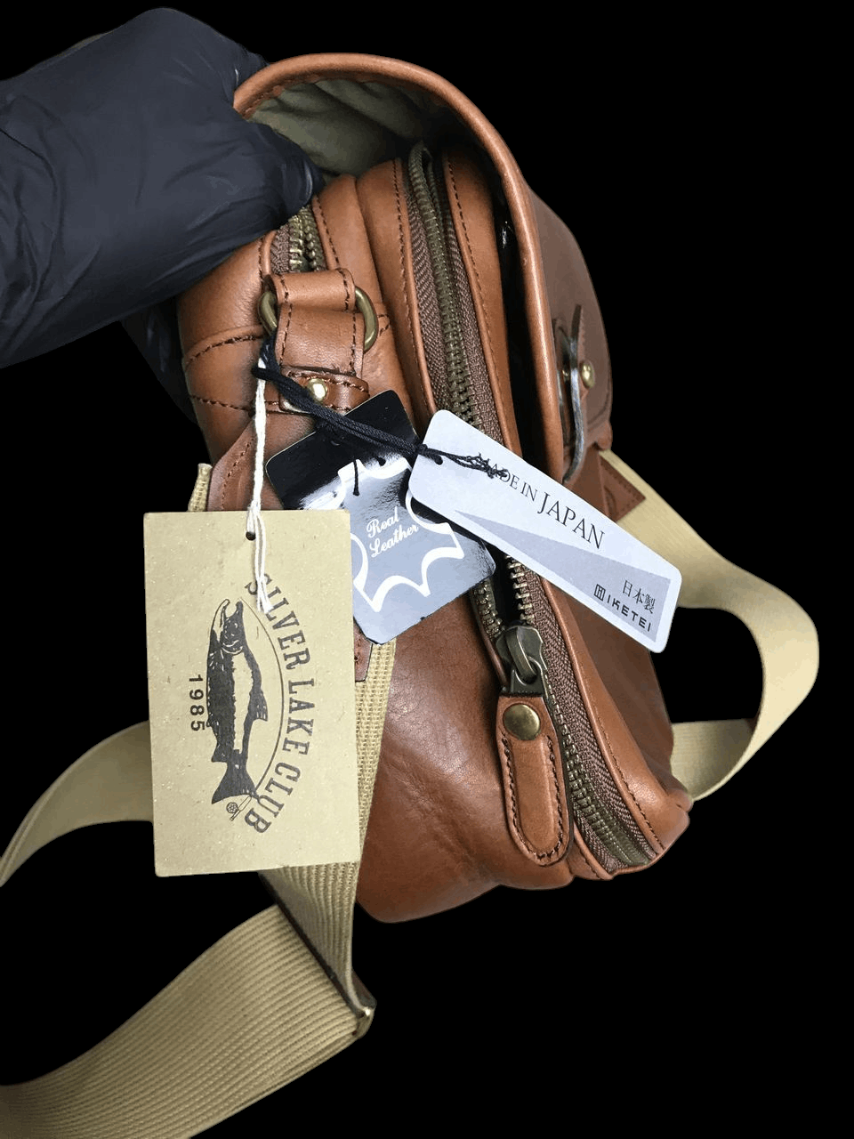 Head Porter Silver Lake Club Leather Mix Canvas Like New Sling Bag Size ONE SIZE - 5 Thumbnail