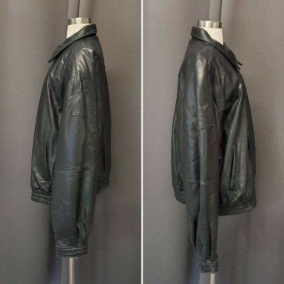Vintage Vintage 90s y2k Black Leather Car Coat Racer Racing Coat Size US XXL / EU 58 / 5 - 2 Thumbnail