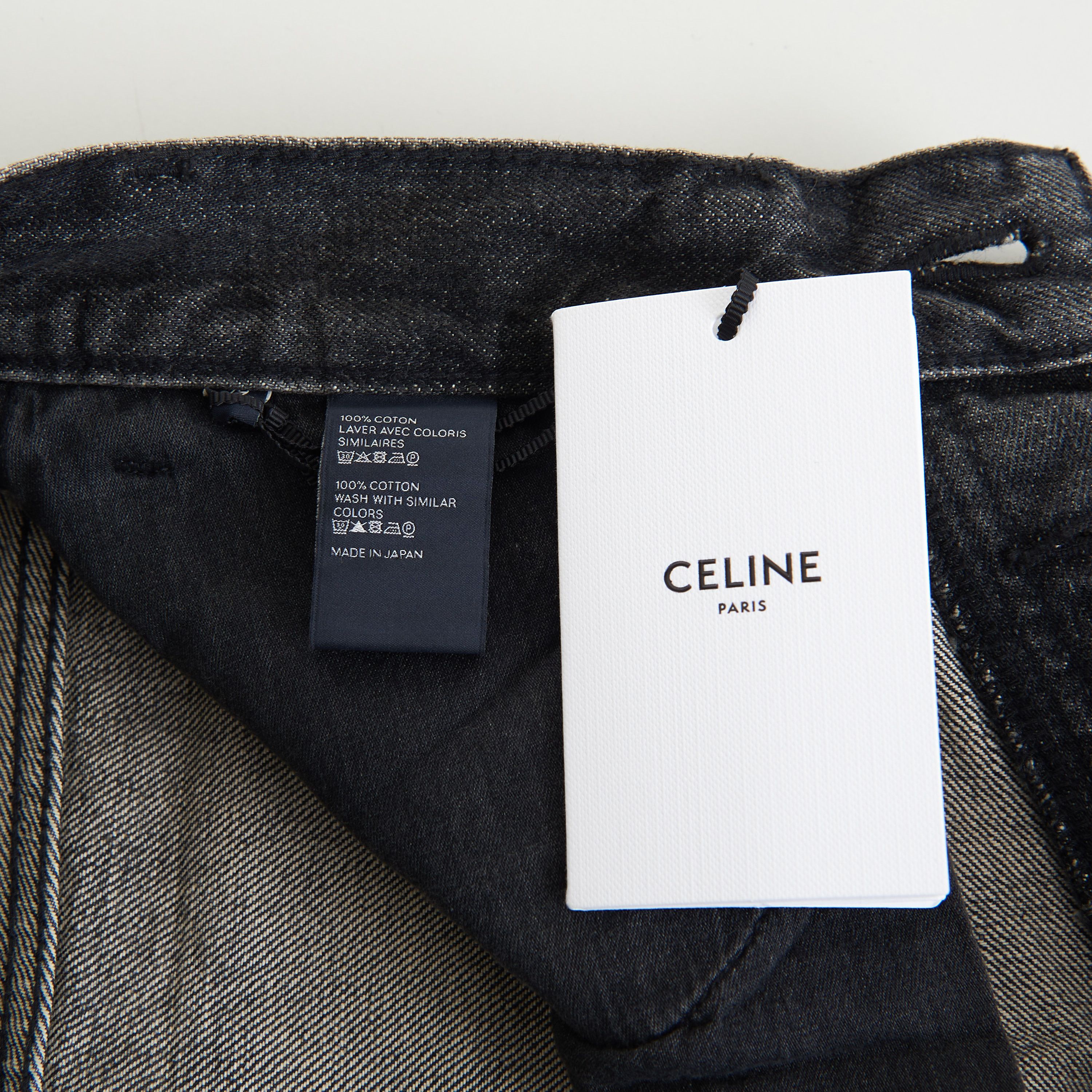Celine × Hedi Slimane Wesley Jeans - Destroyed Black Paradiso Wash Denim, Low-Rise Size US 34 / EU 50 - 21 Thumbnail