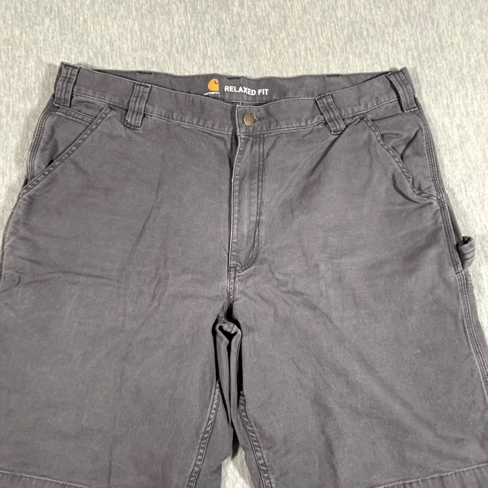 Carhartt Carhartt Cargo Shorts Mens 40 Gray Relaxed Fit Canvas Work Utility Stretch Cargo Shorts Mens 40 Gray Relaxed Fit Canvas Workwear Size US 40 / EU 56 - 2 Thumbnail