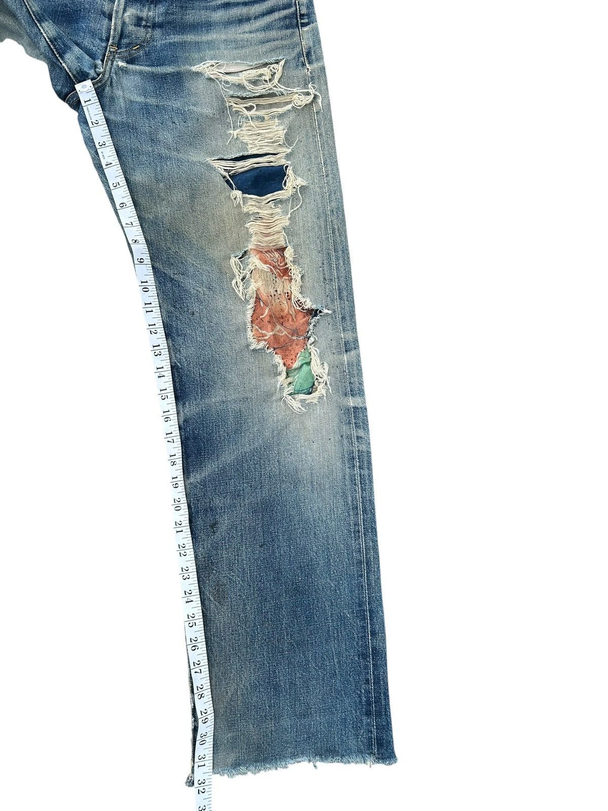 Kapital Thrashed Vintage Levis big E Selvedge Repair Denim Jeans Size US 32 / EU 48 - 23 Thumbnail