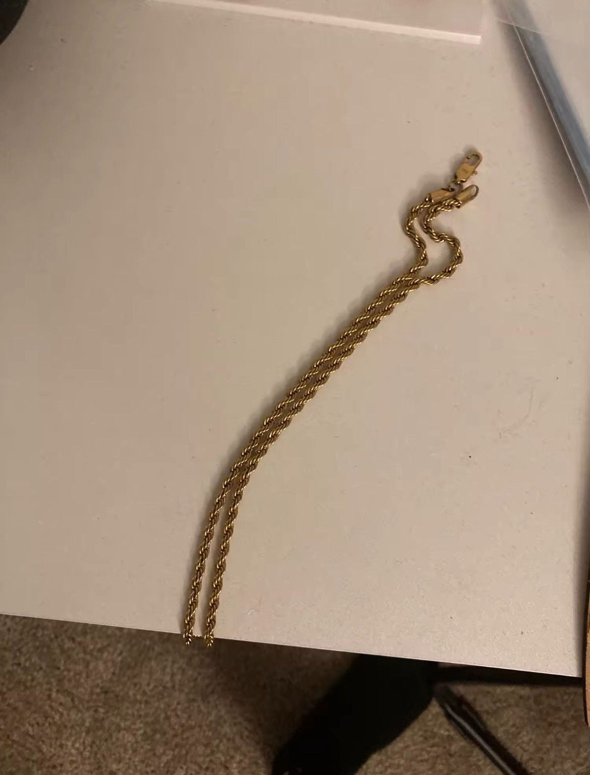 Vintage yellow gold rope chain necklace Size 32 - 1 Thumbnail