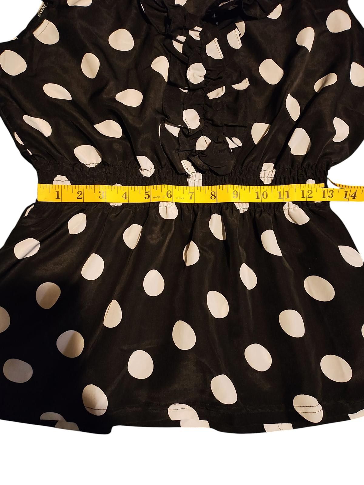 Designer Zoe Sundae Polka Dot Ruffle Sleeveless Women's Top Size L / US 10 / IT 46 - 9 Thumbnail