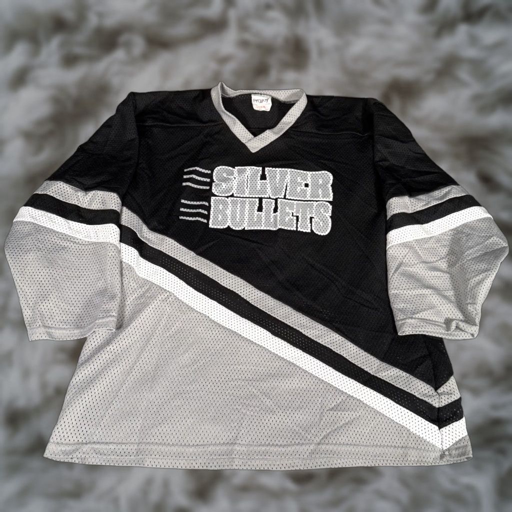 Vintage VINTAGE Silver Bullets Hockey Jersey Mens XL ProJoy Made In Canada Black Size US XL / EU 56 / 4 - 1 Thumbnail