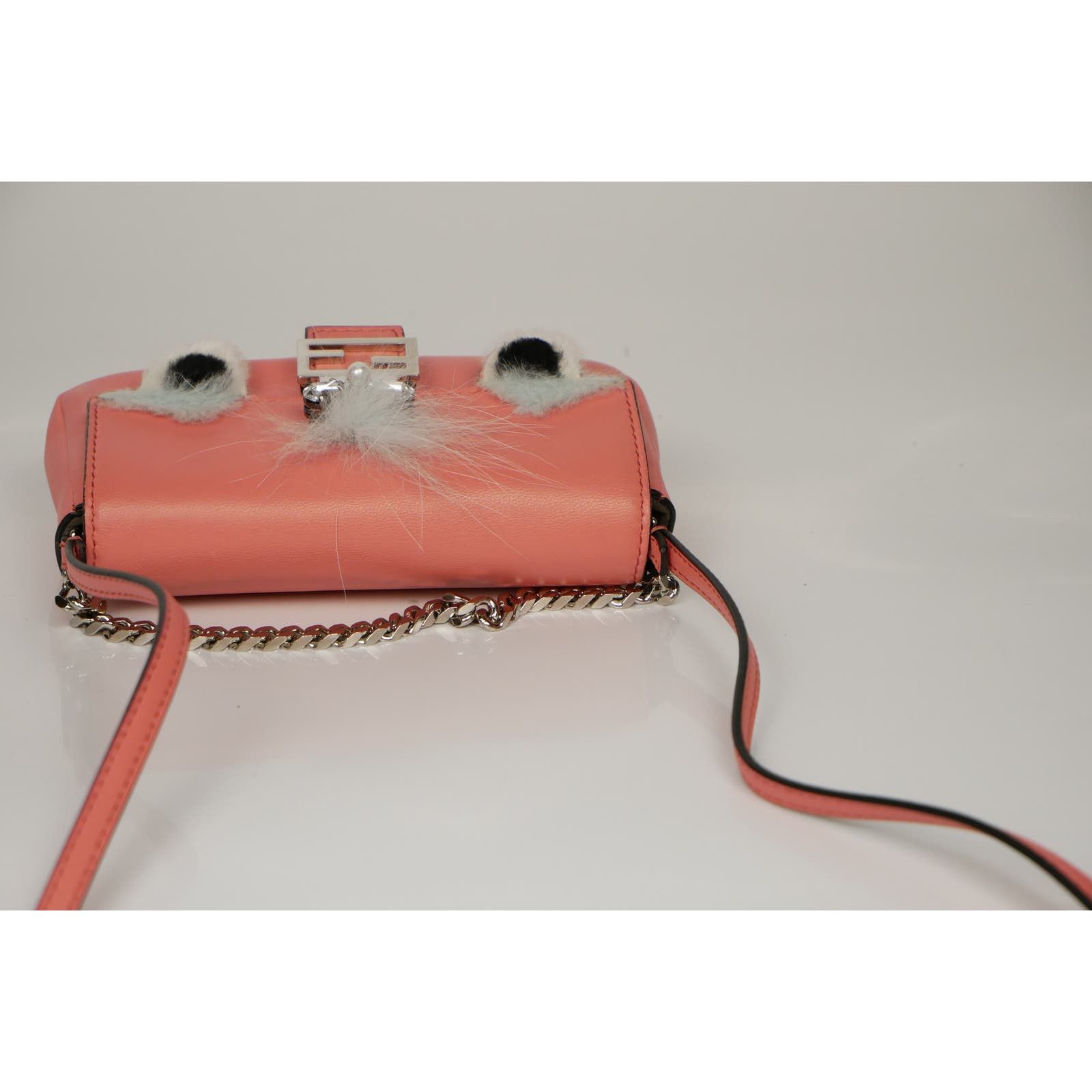 Fendi Fendi Nappa Leather And Fox Fur Micro Buggie Baguette Bag Size ONE SIZE - 7 Thumbnail