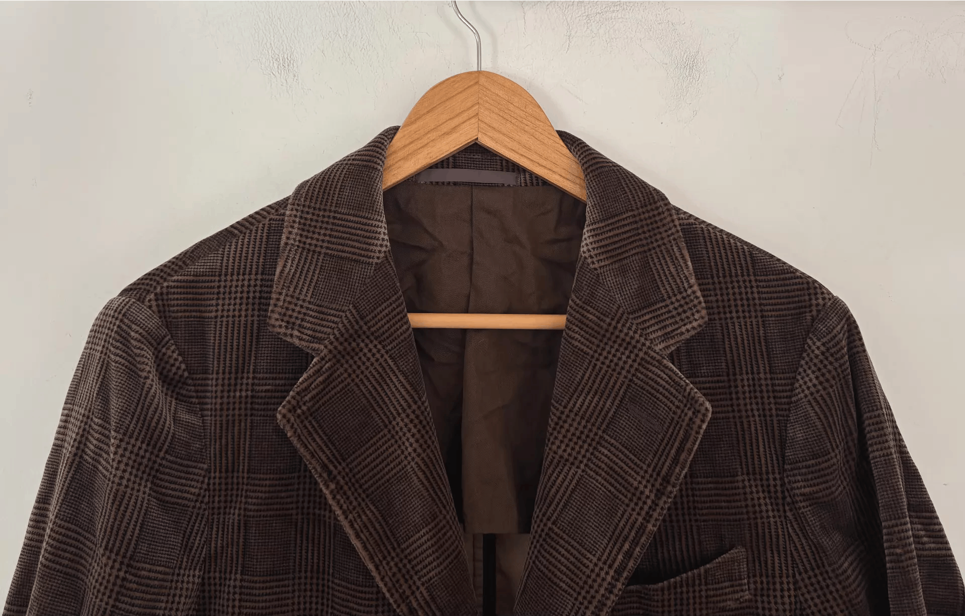 Armani Armani Collezioni Men's Velvet Check Blazer Ｑ21 Size 46R - 8 Thumbnail