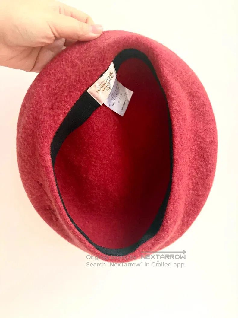 Vivienne Westwood Vivienne Westwood Red Large Saturn Embroidered Beret Size ONE SIZE - 7 Thumbnail