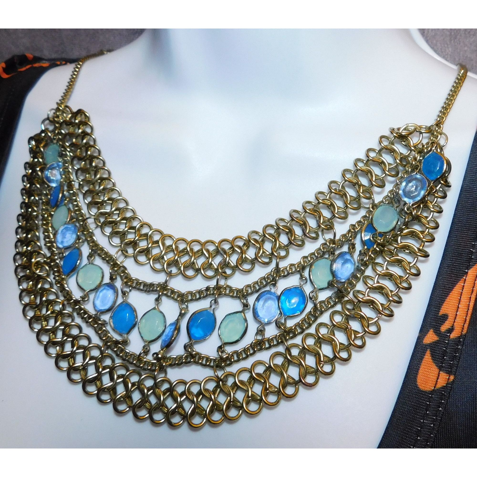 Other Silver And Blue Bib Necklace Size ONE SIZE - 4 Thumbnail
