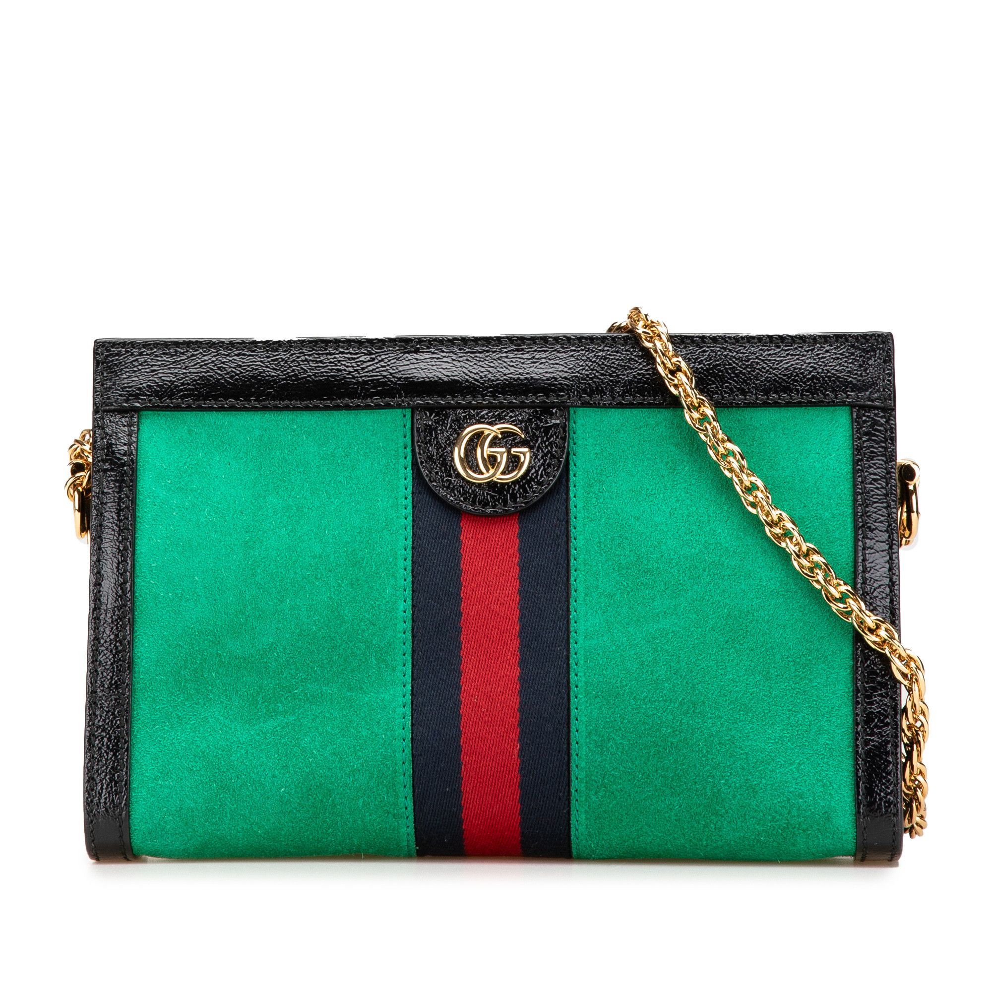 Gucci Gucci Small Suede Web Ophidia Chain Crossbody Size ONE SIZE - 1 Thumbnail
