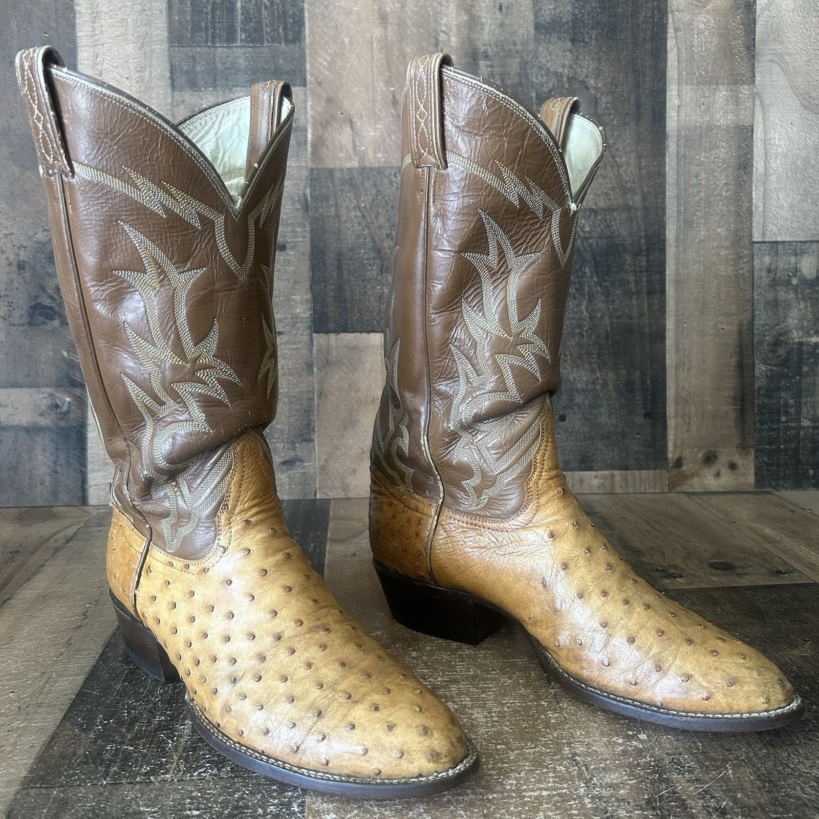 Tony Lama Tony Lama Vintage El Rey Ostrich Cowboy Boots Mens 9 D Size US 9 / EU 42 - 2 Thumbnail