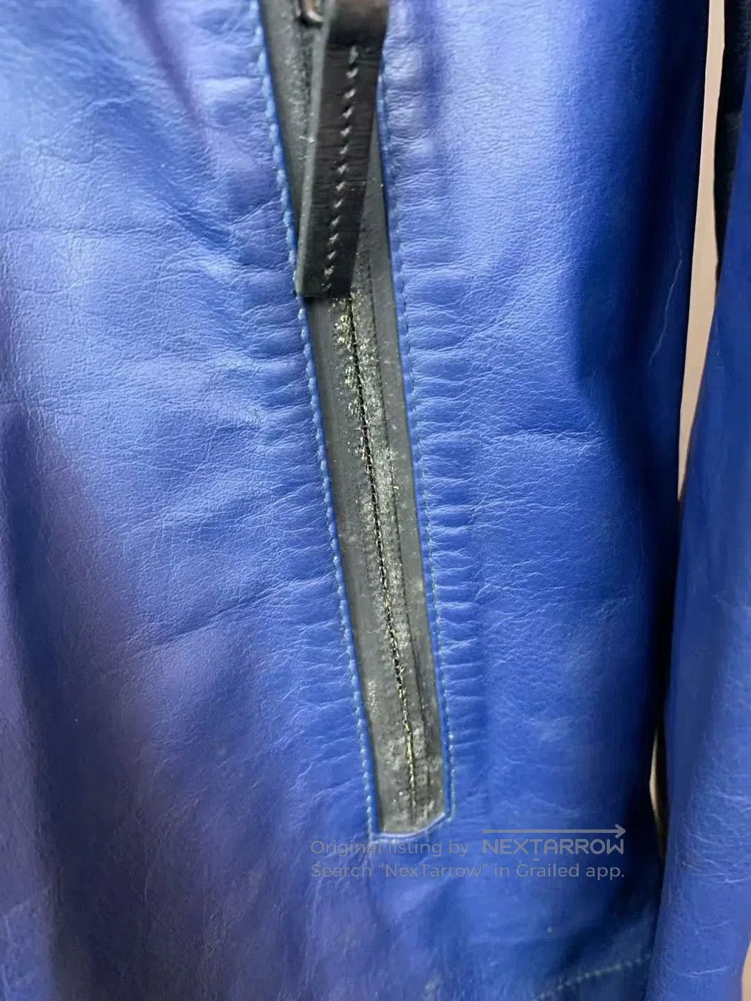 Gucci gucci blue leather zip jacket size 48. Size US L / EU 52-54 / 3 - 6 Thumbnail