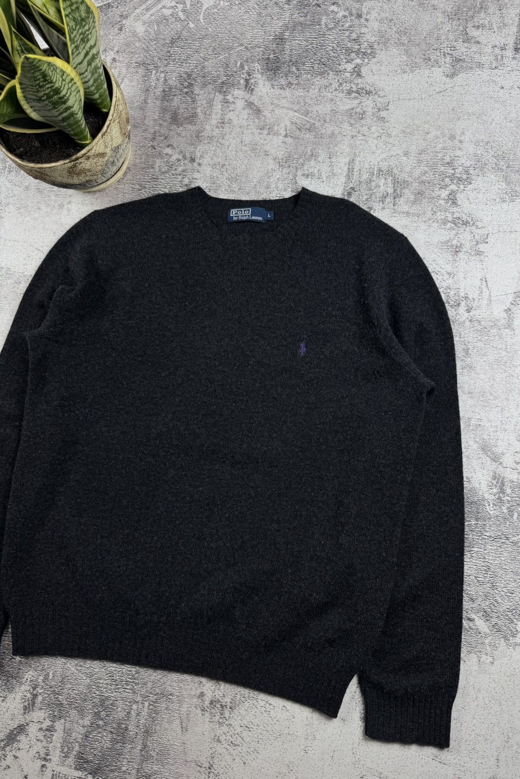 Polo Ralph Lauren Polo Ralph Lauren Wool Basic Blank Varsity Sweater Pullover Size US L / EU 52-54 / 3 - 3 Thumbnail
