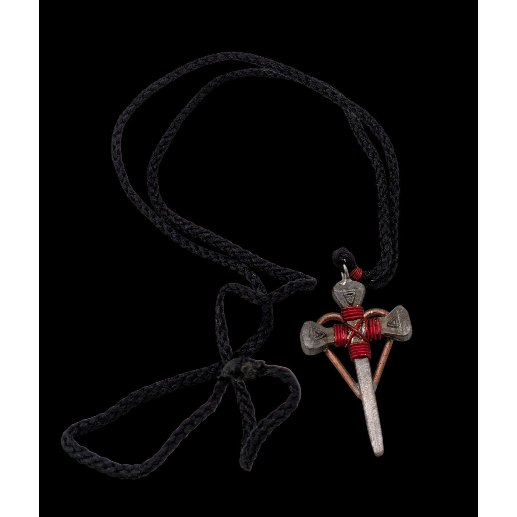 Other Handmade Nail Cross Necklace With Heart Wire Wrapped Size ONE SIZE - 4 Thumbnail