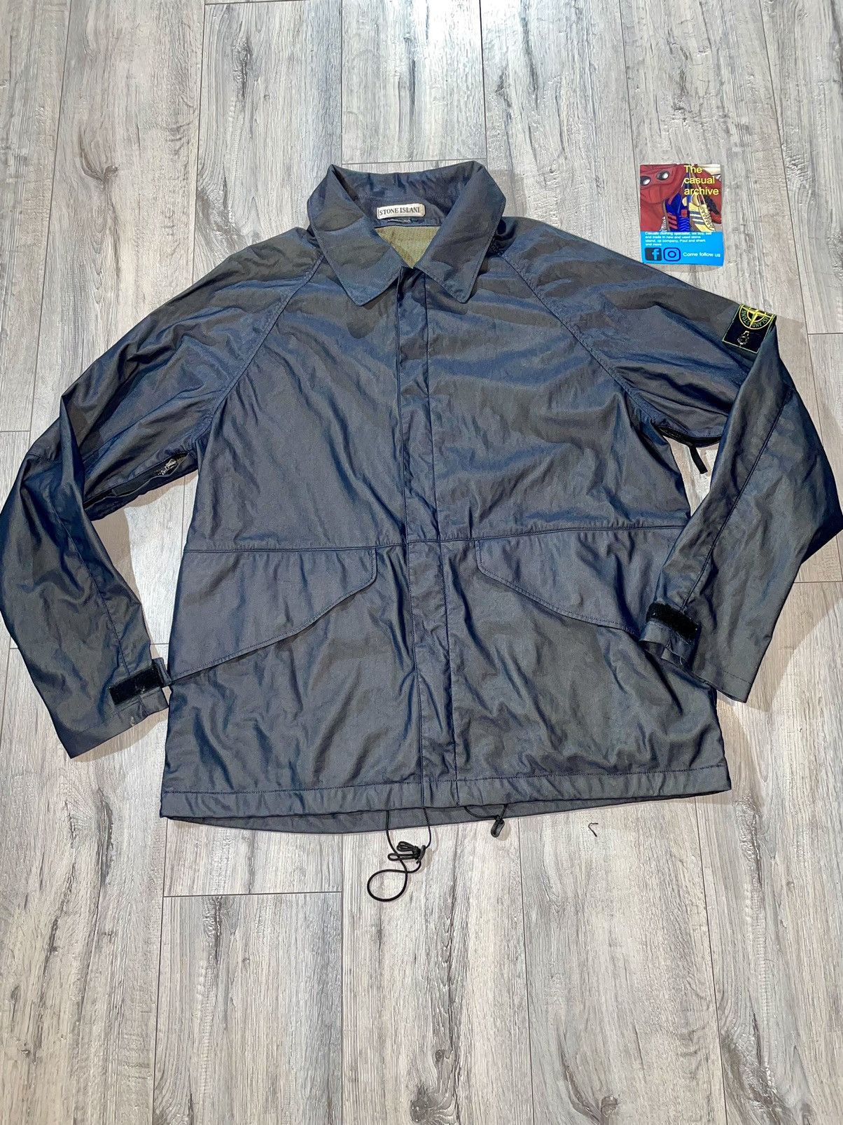 image of Stone Island Nylam Vintage Green Edge Badge Jacket 1997 in Navy, Men's (Size XL)