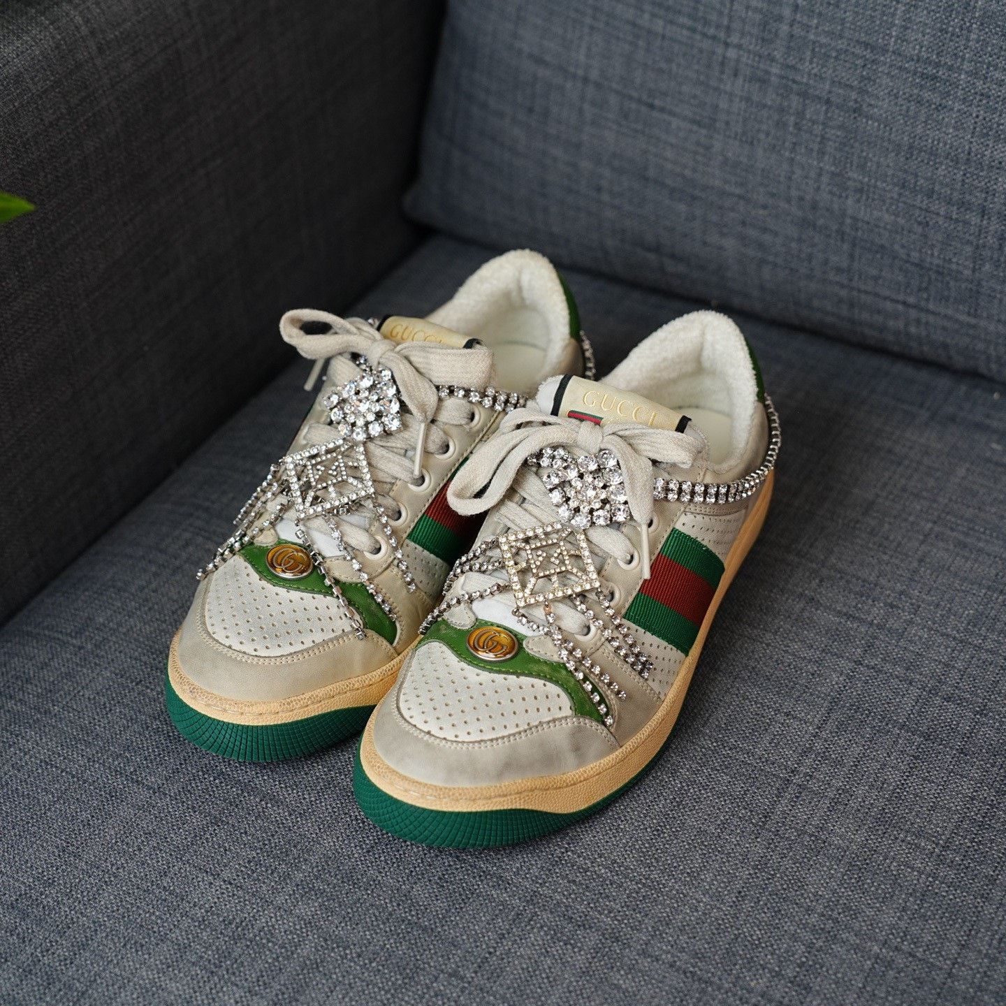 Gucci Gucci Green Lowtop Sneakers us_6 Women Size US 6 / IT 36 - 1 Thumbnail