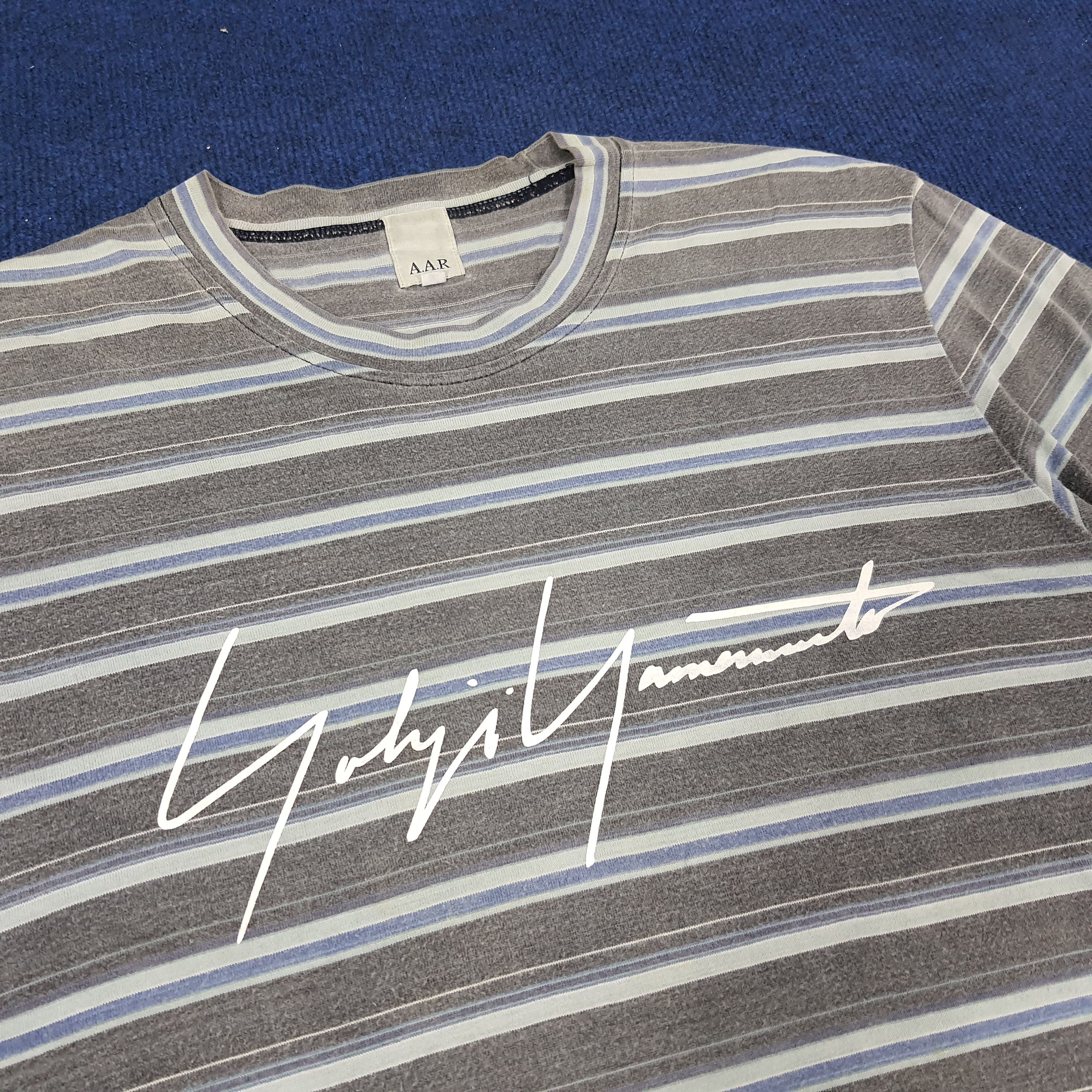 Japanese Brand × Vintage × Yohji Yamamoto Vintage A.A.R Yohji Yamamoto Striped Japanese Brand T-shirt Size US L / EU 52-54 / 3 - 2 Thumbnail