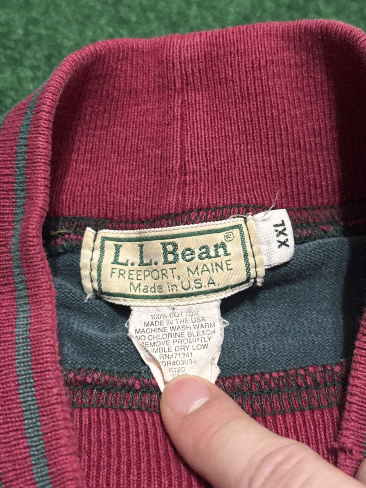 L.L. Bean Vintage L.L. Bean Stripped Rugby XXL Long Sleeve Shirt Size US XXL / EU 58 / 5 - 2 Thumbnail