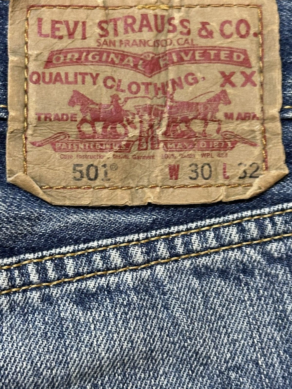 Levi's Vintage Levis 501 Blue Faded Wash Distressed Style Jeans Size US 30 / EU 46 - 9 Thumbnail