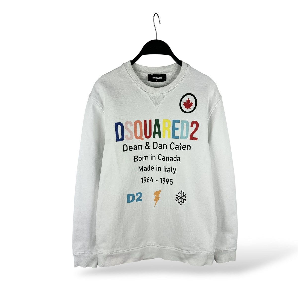 Dsquared2 Dsquared2 Men’s Rainbow Caten White Sweatshirt Graphic Print Size US M / EU 48-50 / 2 - 1 Thumbnail