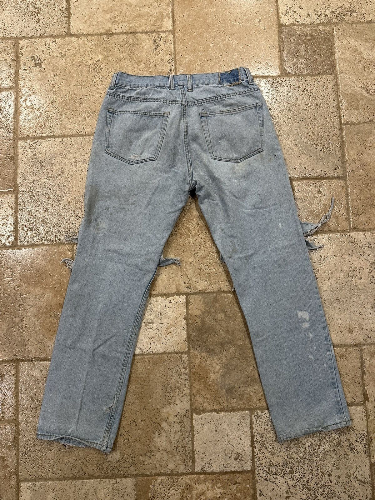 Vintage Vintage Cross & Winsor Blue Blowout Distressed Denim Size US 32 / EU 48 - 2 Thumbnail