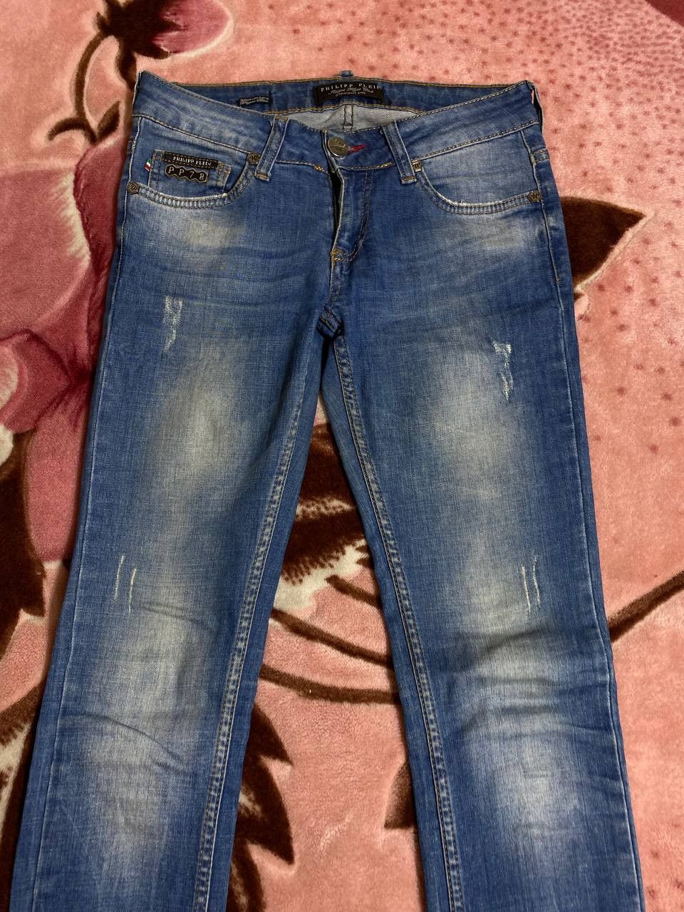 Philipp Plein Philipp Plein Design FW14 Distressed Denim Army Blue Jeans Size US 26 / EU 42 - 15 Thumbnail