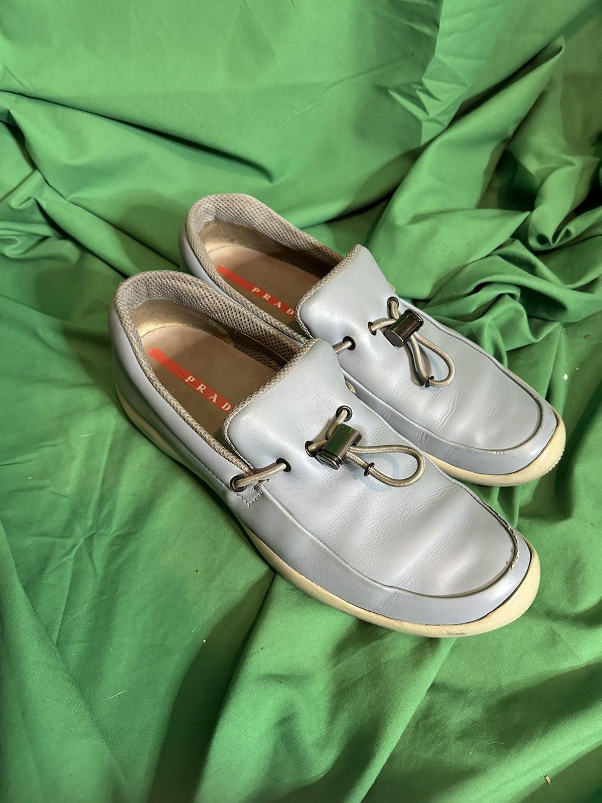 Prada RARE Americas Cup leather boat shoes Vibram sole moc toe Size US 10 / EU 43 - 2 Thumbnail