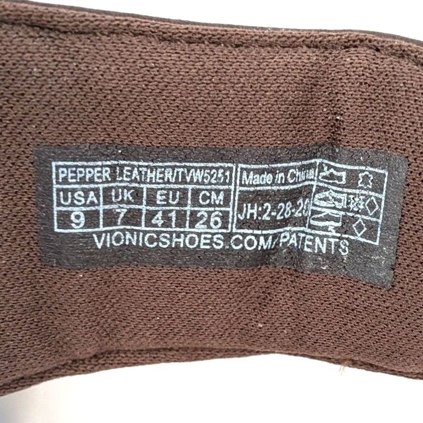 Vionic Vionic Pepper Brown Leather Cork Wedge Slide Sandals - Women 9 Size US 9 / IT 39 - 3 Thumbnail