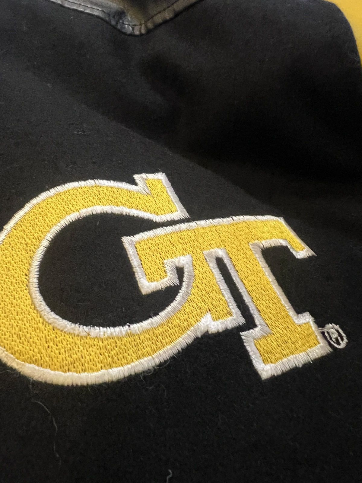 Steve And Barrys Georgia Tech University Steve & Barry Leather Bomber Jacket Size US L / EU 52-54 / 3 - 9 Thumbnail