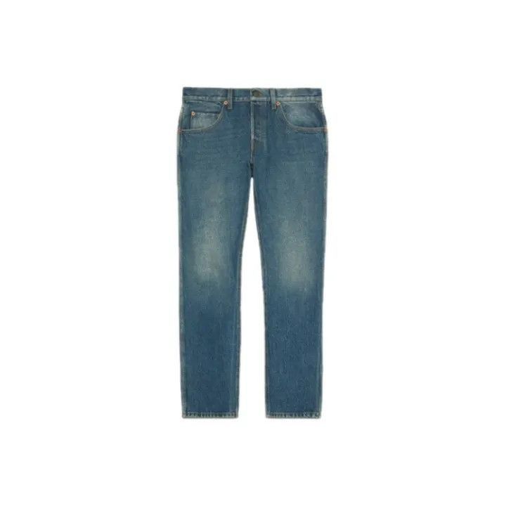Gucci Gucci Gucci Blue Tapered Denim Pants -2506 Size US 29 - 1 Thumbnail