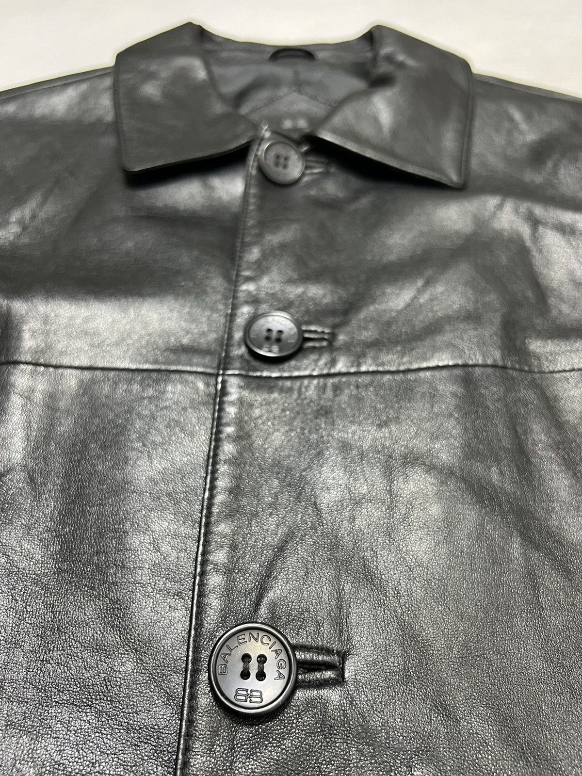 Balenciaga Balenciaga - Vintage - 1997 - Button Up Leather Coat Size US L / EU 52-54 / 3 - 12 Thumbnail