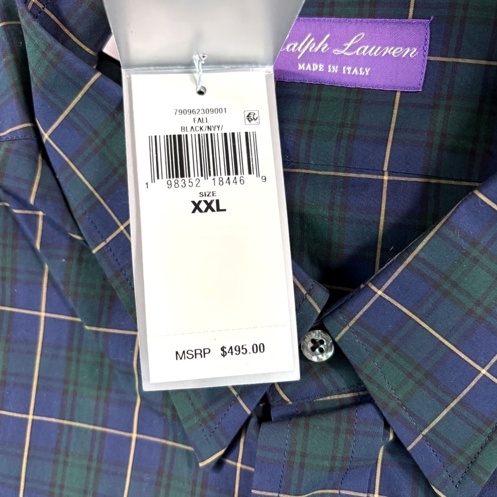 Ralph Lauren Purple Label Ralph Lauren Purple Label Shirt Blackwatch Navy Plaid Men 2XL NWT 95 Size US XXL / EU 58 / 5 - 4 Thumbnail