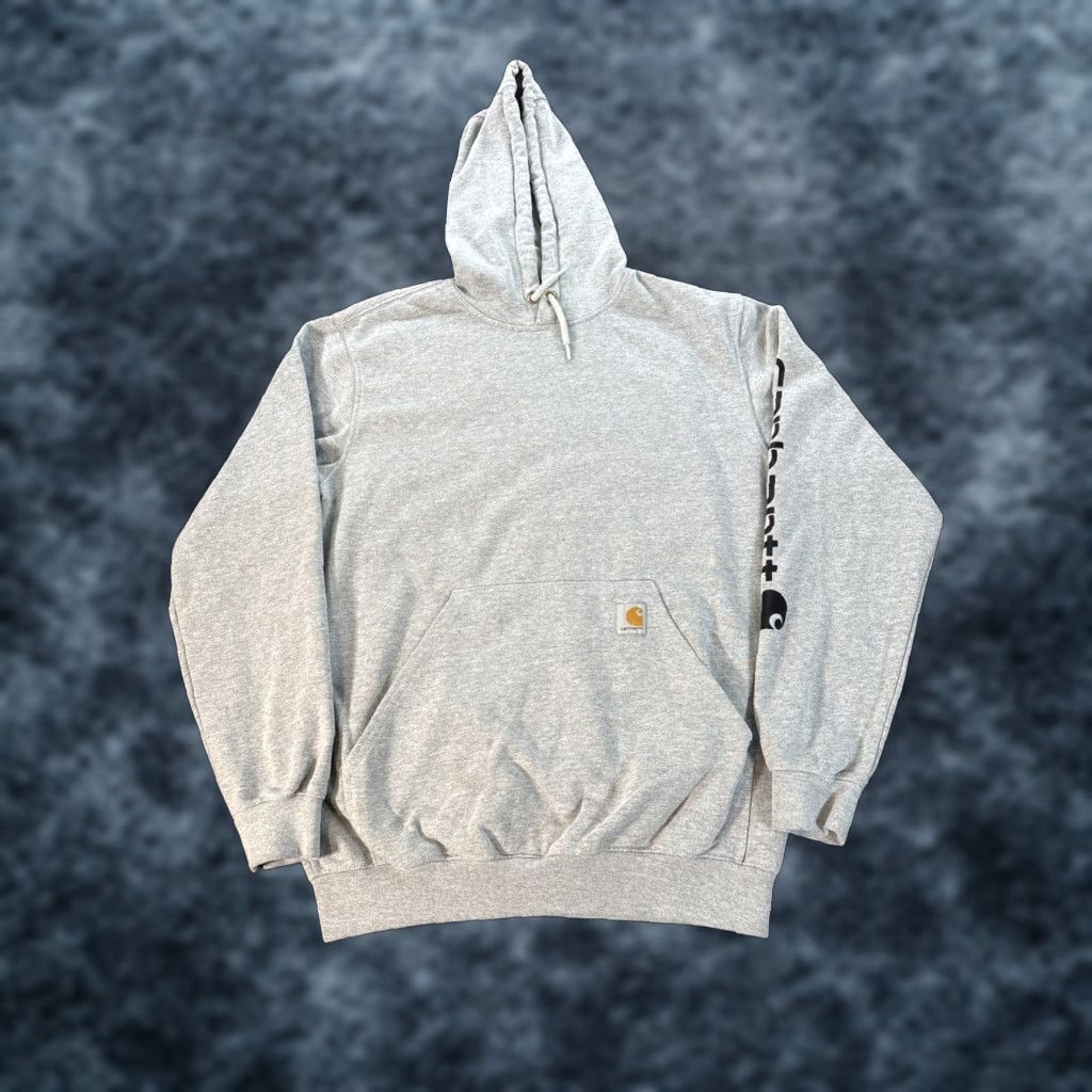 Carhartt Carhartt Hoodie Men's M Gray Loose Fit Fleece Pullover Logo Embroidered Pocket Hooded Crewneck Sleeve Size US M / EU 48-50 / 2 - 1 Thumbnail