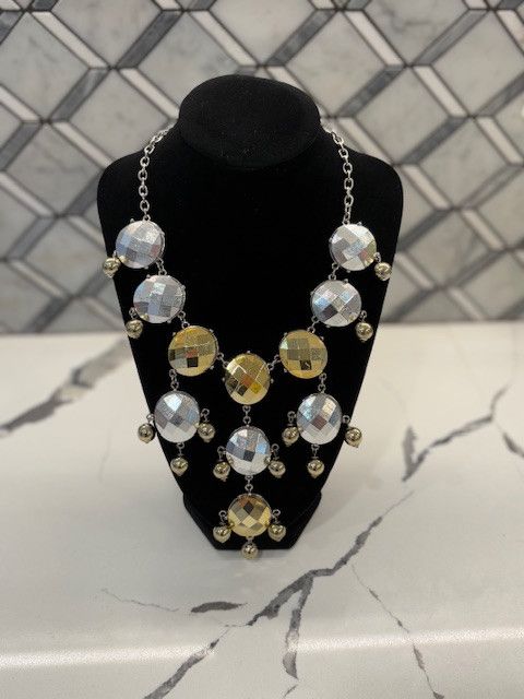 Jewelry Reflective Wide Spread Necklace on a Silver Chain Size ONE SIZE - 1 Thumbnail