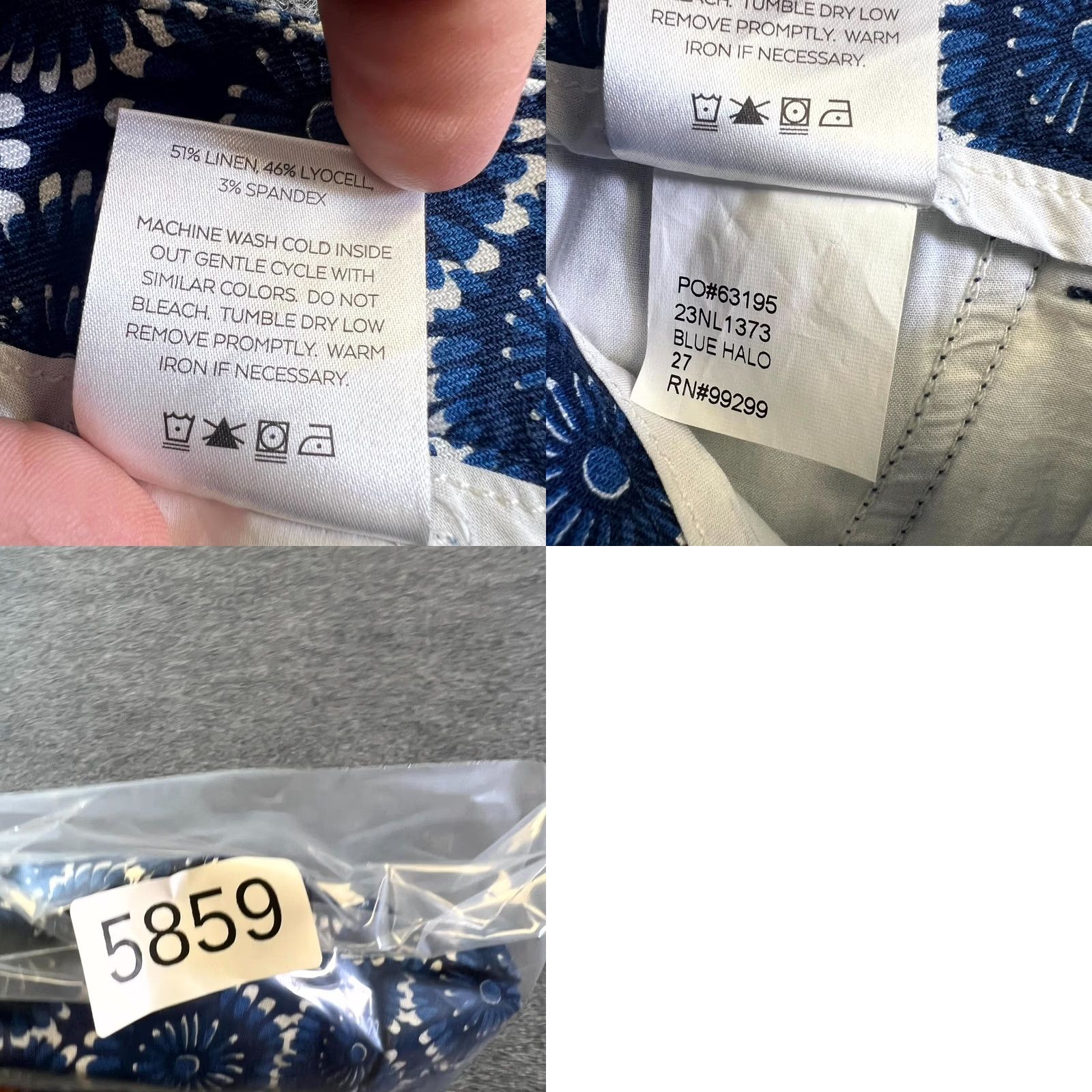 Vintage Level 99 Cindie Shorts Women's 27 Blue Floral Print Stretch Slash Pockets Casual Size 27" / US 4 / IT 40 - 8 Thumbnail