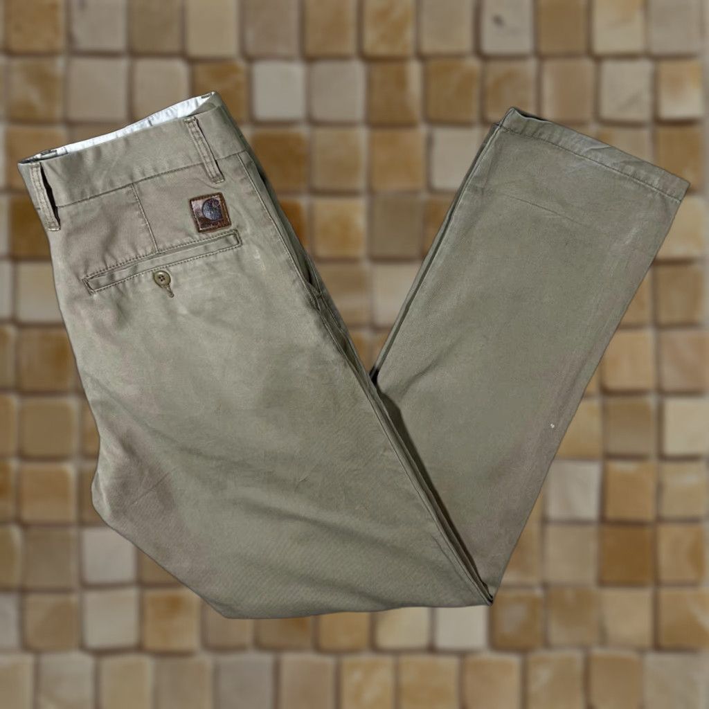 Carhartt Carhartt Johnson Pant Classic Beige Regular Tapered Fit Chino Trousers 32 x 32 Men Beige Chino Casual Pants Mens Jones Diameter DC4 Size US 32 / EU 48 - 1 Thumbnail