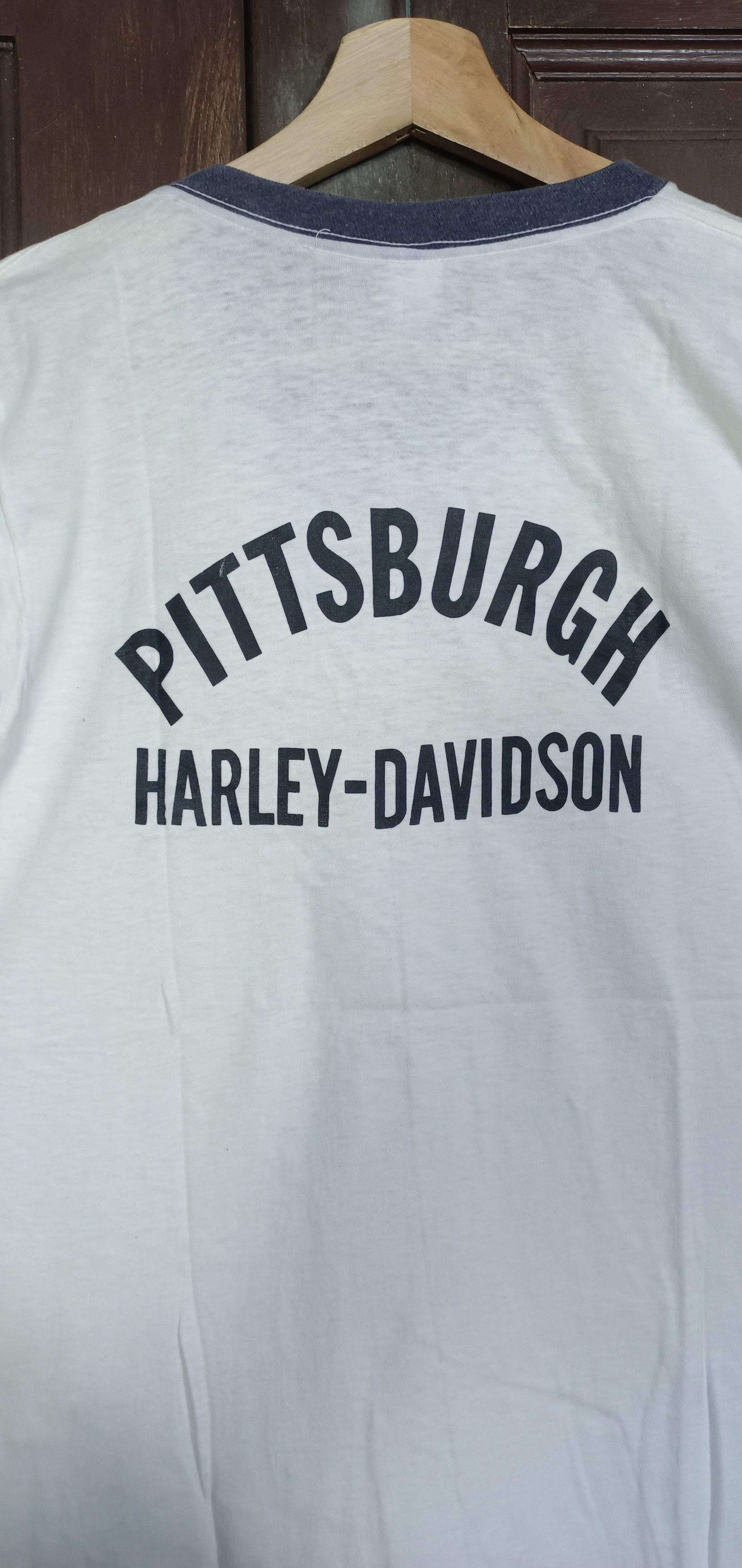 Harley Davidson Vintage 70s🔥 Harley Davidson Pittsburgh Ringer Size US XS / EU 42 / 0 - 4 Thumbnail