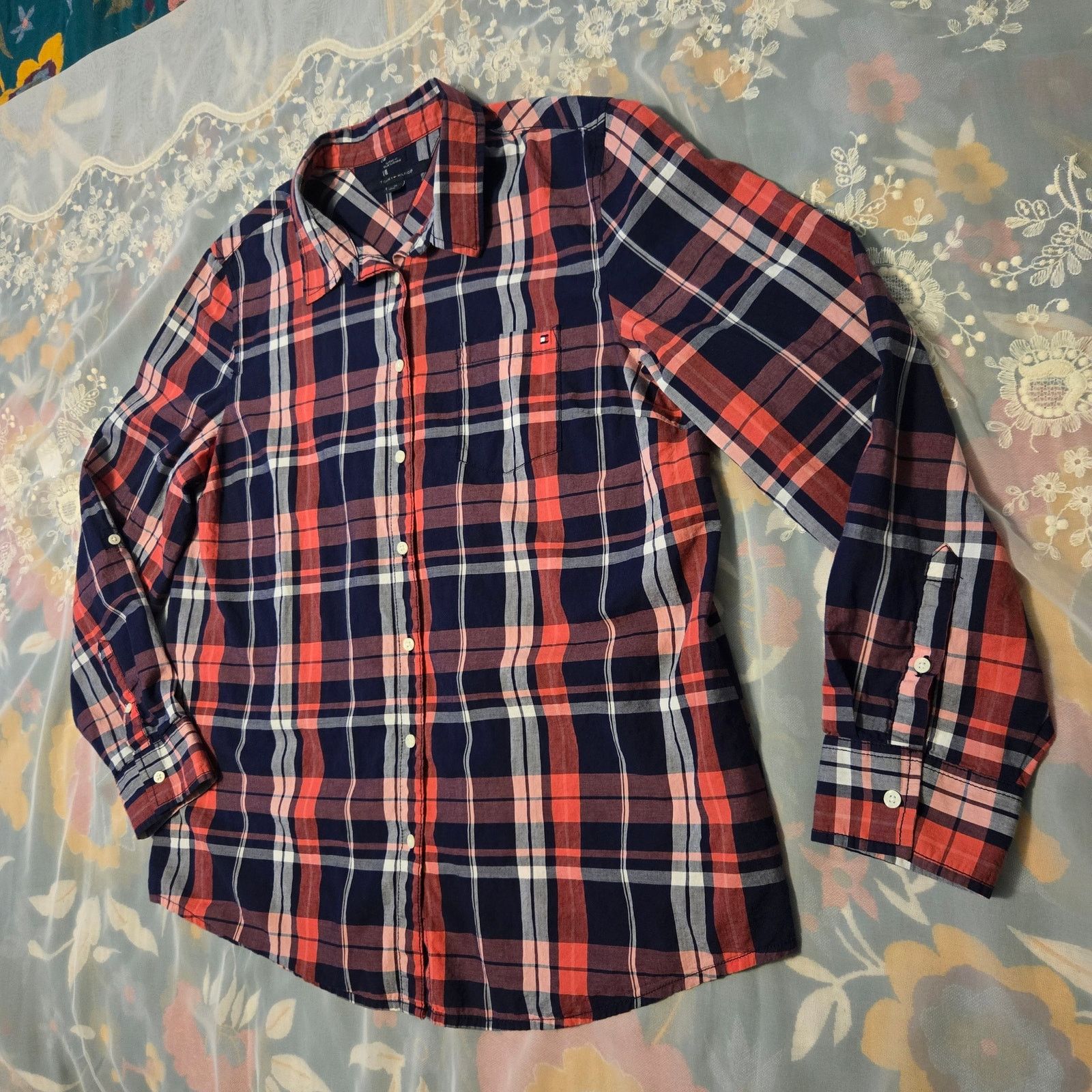 Tommy Hilfiger Tommy Hilfiger Women’s XL Plaid Button Down Shirt Cotton Size XL / US 12-14 / IT 48-50 - 2 Thumbnail