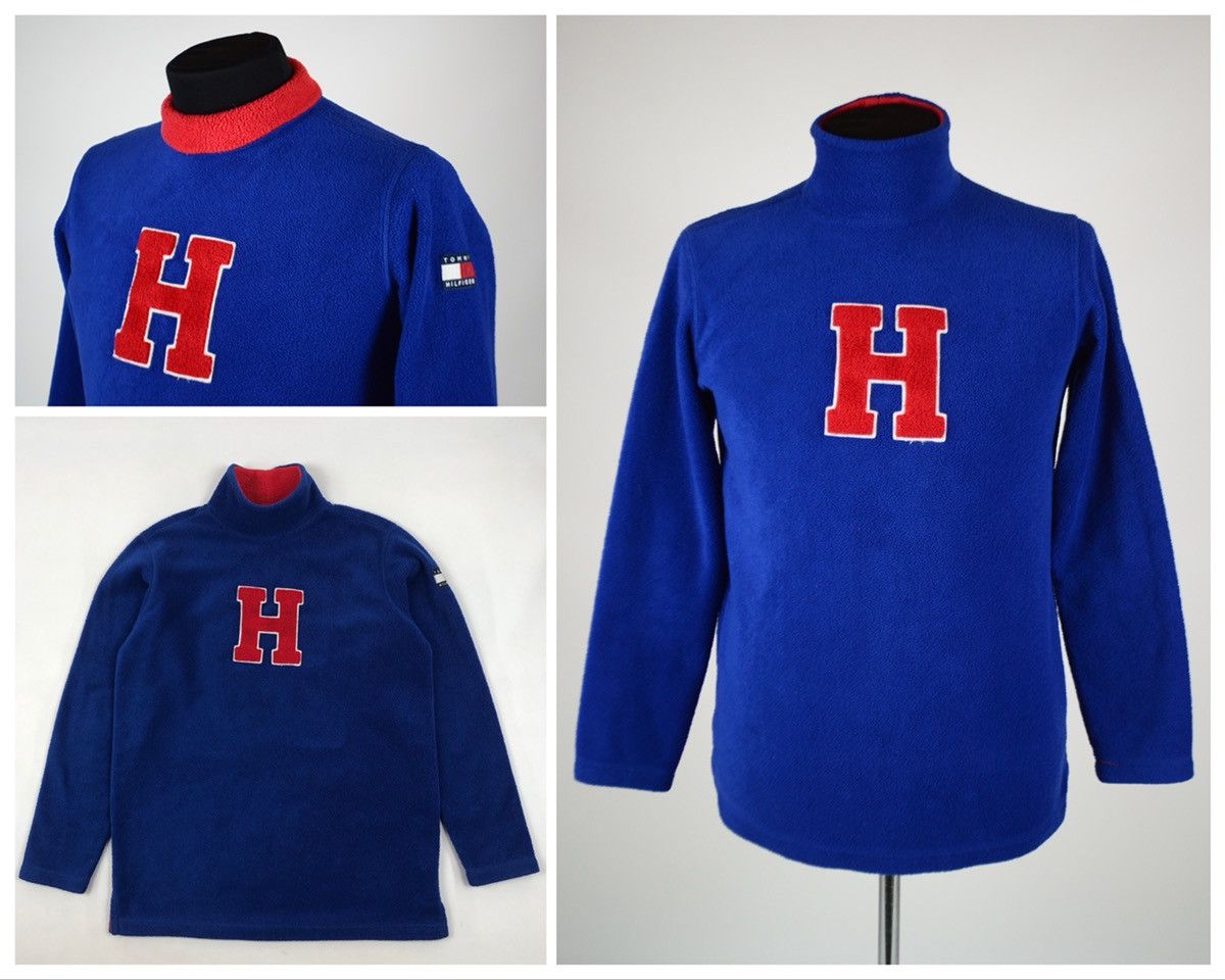 Patagonia × Tommy Hilfiger Unisex 90's Fleece Big Logo "H" Long Sleeve High Neck Sweatshirt Jumper Pullover Size M / US 6-8 / IT 42-44 - 1 Thumbnail