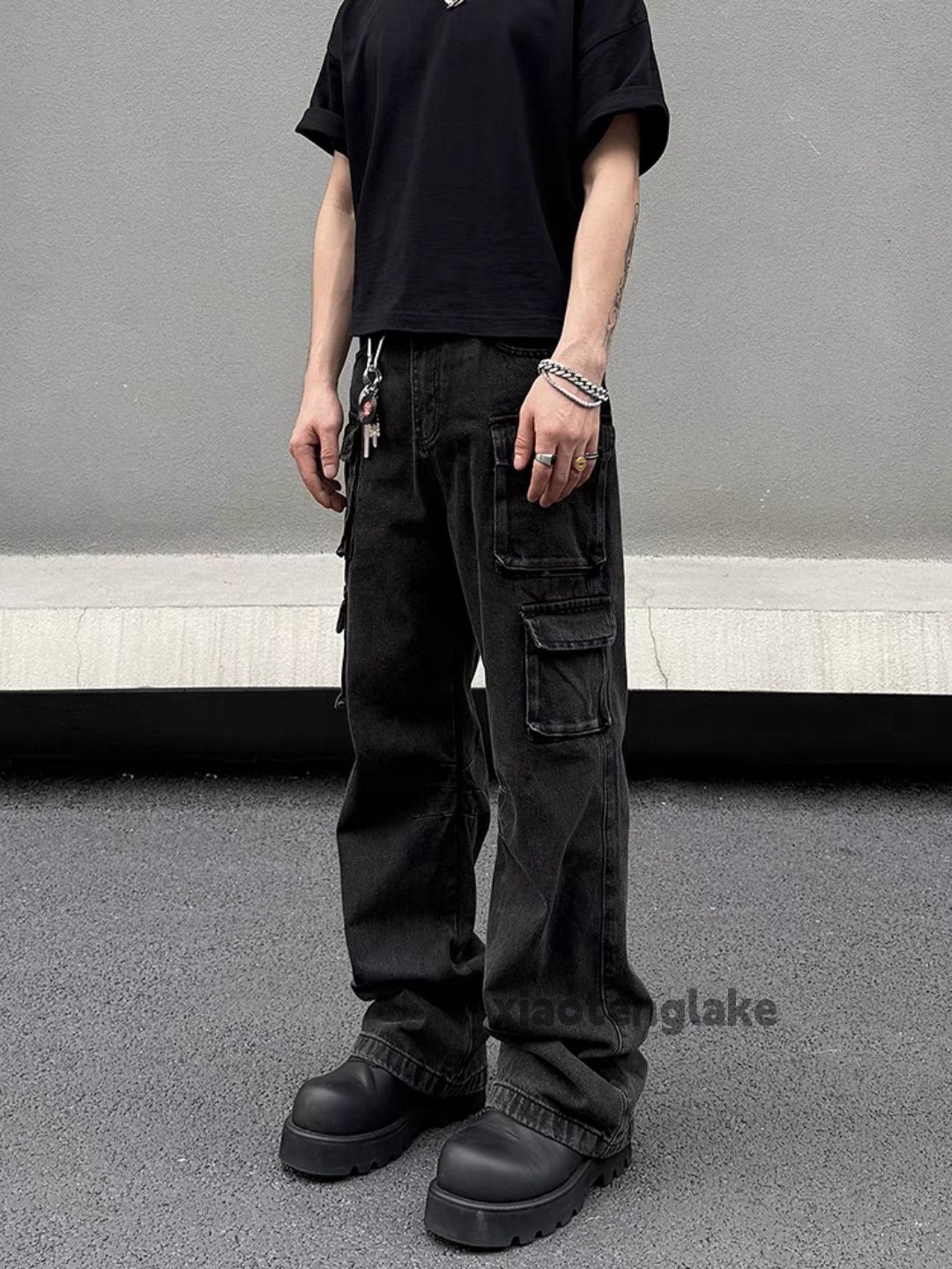 Jean × Vintage washed faded cleanfit skate hiphop utility cargo jeans Size US 32 / EU 48 - 2 Thumbnail