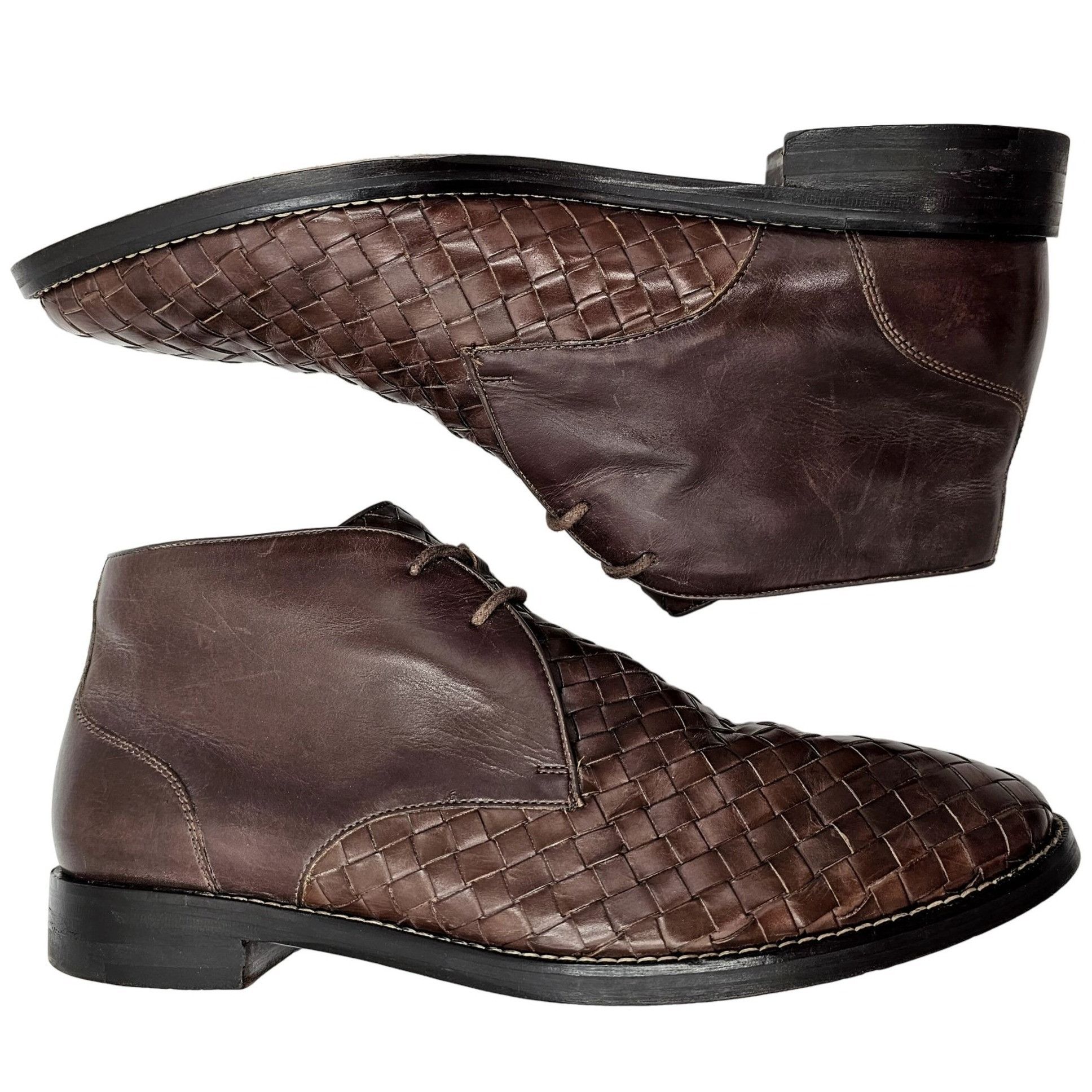 Cole Haan Cole Haan Cambridge Brown Woven Leather Chukka Boots Men 8.5 Size US 8.5 / EU 41-42 - 4 Thumbnail