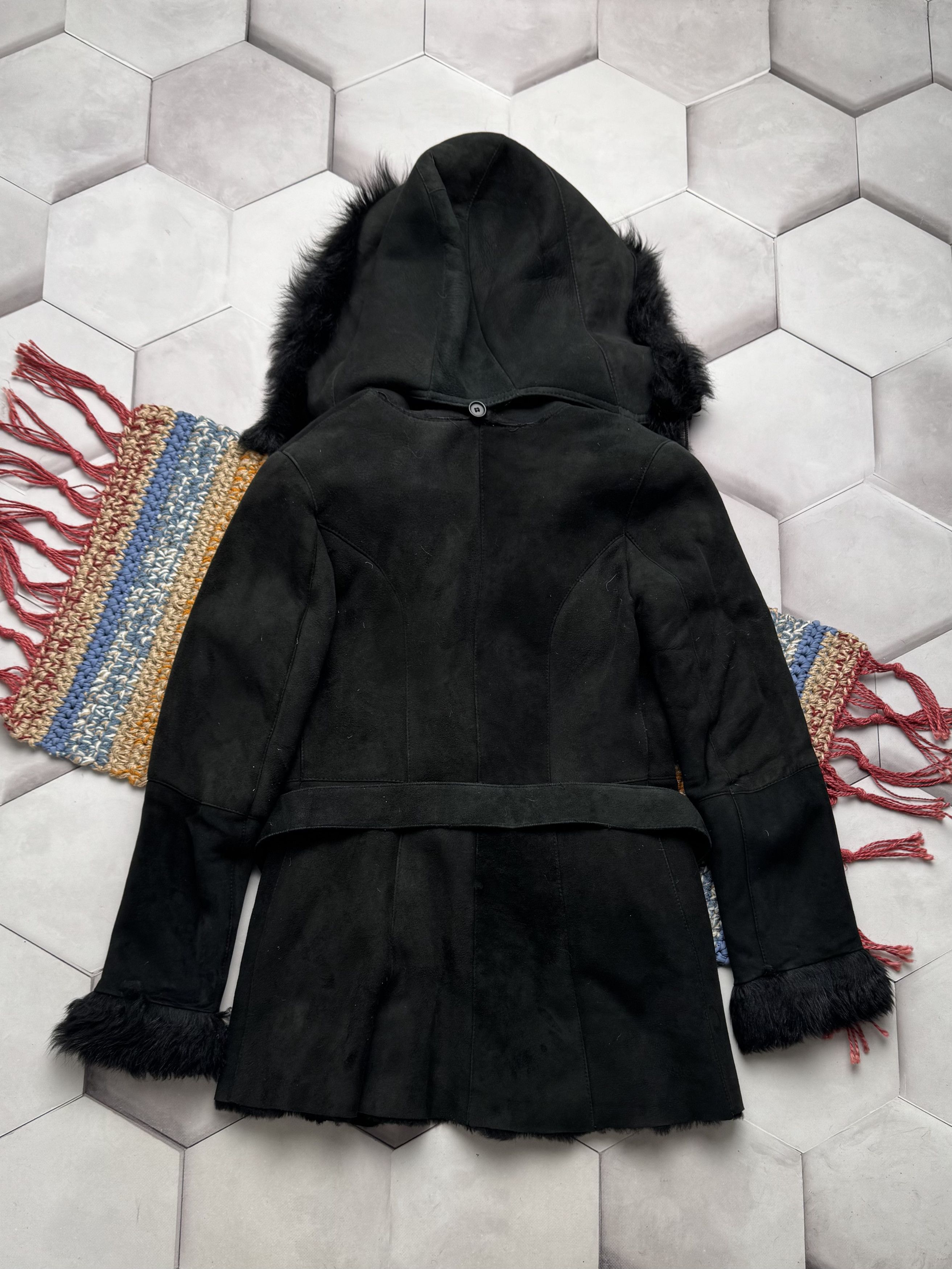 Japanese Brand Vintage Real Sheepskin Hooded Coat (E4) Size XS / US 0-2 / IT 36-38 - 7 Thumbnail