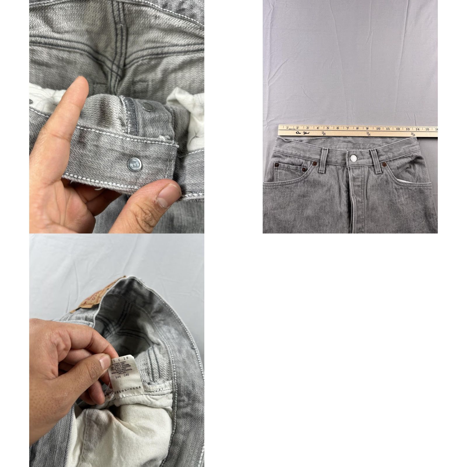 Levi's VINTAGE Levi's 501 Jeans Womens 27x32 Gray High Rise Straight 13 Size 34" / US 12 / IT 48 - 8 Thumbnail