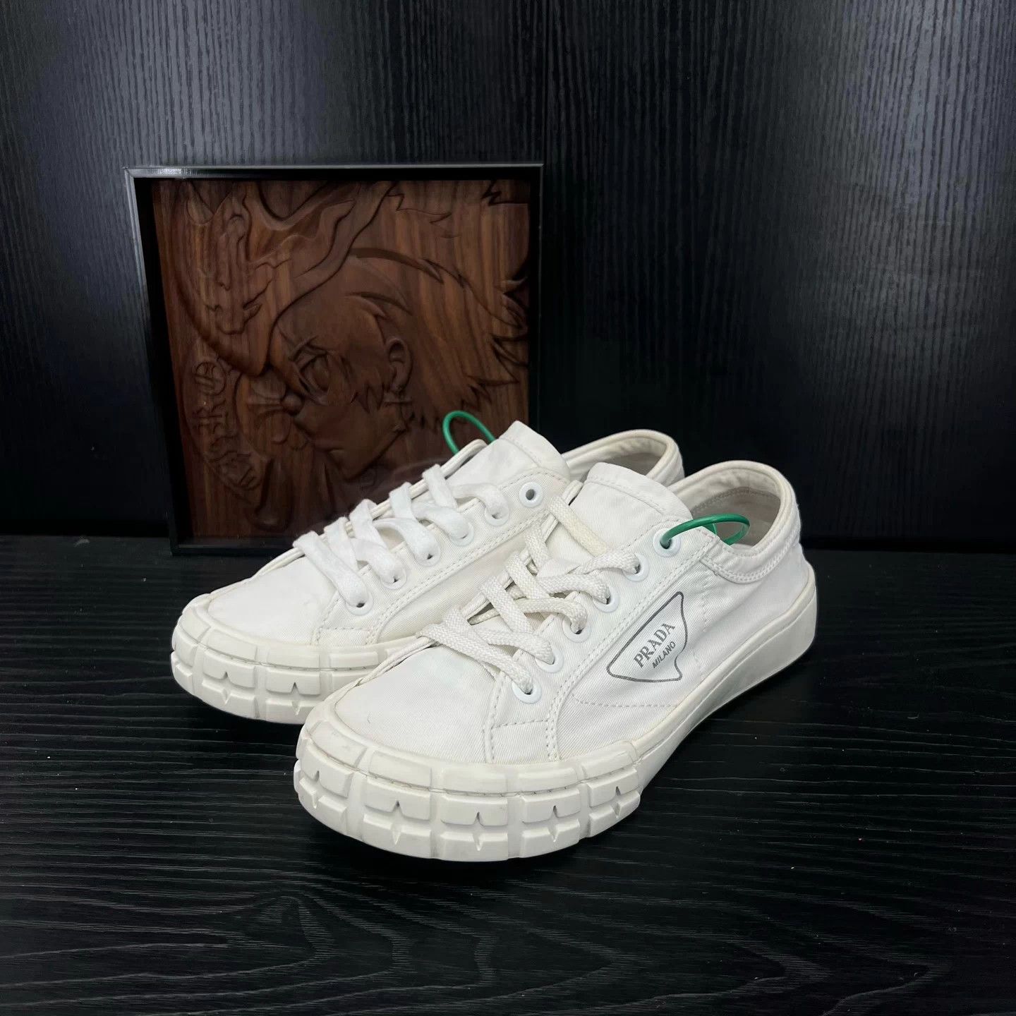 Prada Prada Wheel Canvas White Sneakers US6 Boxed Like New Size US 7 / EU 40 - 1 Thumbnail