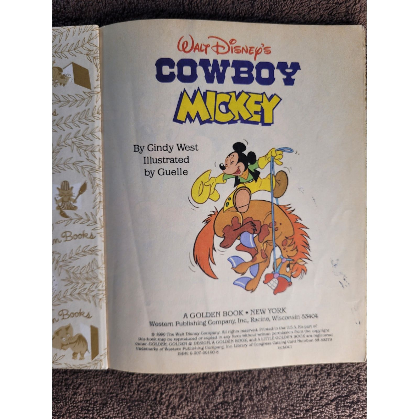 Disney Mickey Cowboy Children's Book Vintage 1990 Size ONE SIZE - 3 Thumbnail