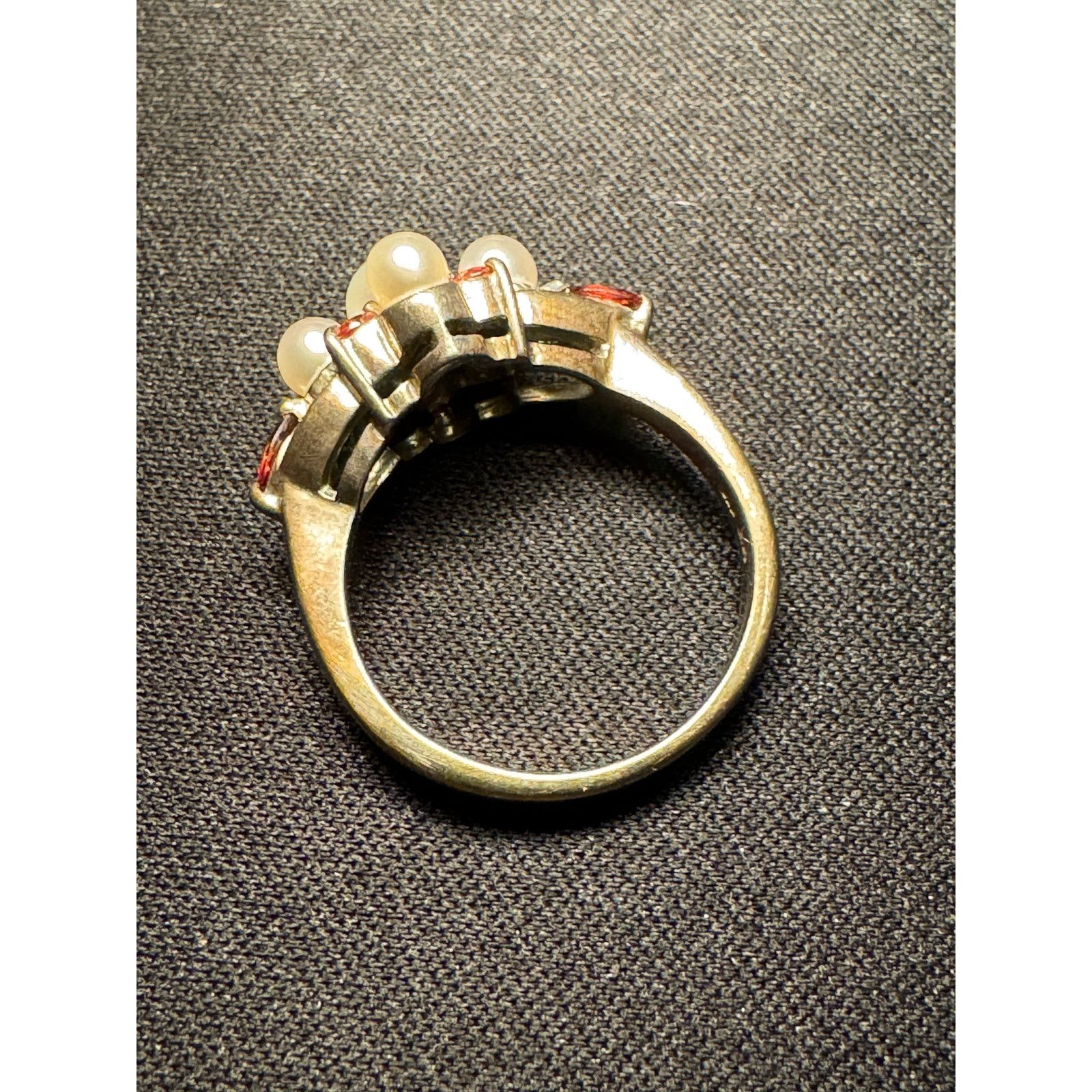 Other Vintage Sterling Silver Real Pearl Tourmaline Ring Size 7 Size ONE SIZE - 3 Thumbnail